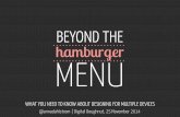 Beyond the hamburger menu - Digital Doughnut, London 25 Nov 2014