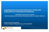 Iii b - vries de explaining the entrepreneurial performance of self-employed