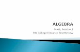 TIU Math2 Session: Algebra by Young Einstein Learning Center