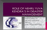 Role of nehru yuva kendra’s in disaster management