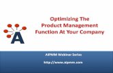AIPMM Webcast: Optimizing The Product Management Function At Your Company