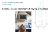 Potential hazards from incorrect viewing of monitors