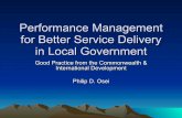 Performance management for better service delivery in local