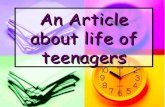 An article about life of teenagers