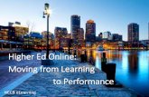 Higher ed online   moving from learning to performance