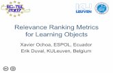 Relevance Ranking of Learning Objects
