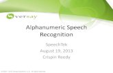 2013 Speech TEK - Alphanumeric Recognition Discussion