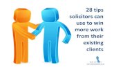 28 tips solicitors can use to win more work from their existing clients