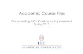 IHC Academic Course Files (Spring 2013)