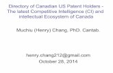 The archived Canadian US Patent Competitive Intelligence Database (2014/10/28)
