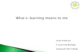 What e-Learning means to me