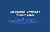 Essay Help: Checklist for perfecting a research paper
