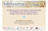 Biblissima: an Observatory for the Written Cultural Heritage of the Middle Ages and the Renaissance
