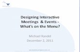 Designing interactive meetings   December 2, 2011