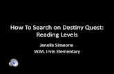 How To Search on Destiny Using Reading Levels