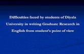 Difficulties Faced By Students Of Diyala University In