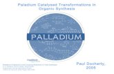 Palladium catalysed reactions in synthesis