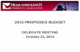 HRCA Budget - Proposed 2015 budget delegate meeting 10-21-14