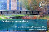 Students as researchers - Jenni Carr