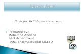 Basis for bcs based biowaiver