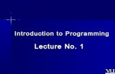 CS201- Introduction to Programming- Lecture 01