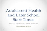 Adolescent Health and Later School Start Times
