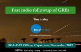 Fast radio follow-up of GRBs