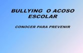 bullying, conocer para prevenir