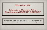 Subjects to Consider When Developing Codes of Conduct