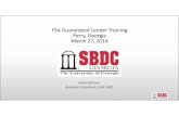 Peter Williams presentation to FSA Guaranty Lender Training 3/27/2014