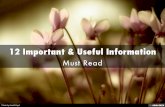 12 Important & Useful Information for your Daily Life.