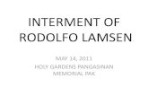 Interment of rodolfo lamsen