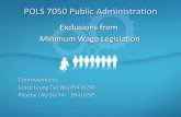 POLS 7050 HKBU/MPA Exclusions from Minimum Wage Legislation