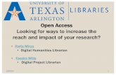 Open Access: Open Access Looking for ways to increase the reach and impact of your research?