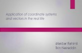 Application of coordinate system and vectors in the real life