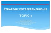 Strategic entrepreneurship Topic 3