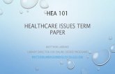 HEA 101 - Health Care Issues - Library Help