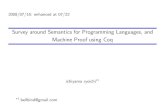 Survey around Semantics for Programming Languages, and Machine Proof using Coq