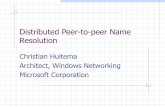 Distributed Peer-to-peer Name Resolution