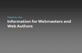 Webmaster and Web Author Presentation 20130814