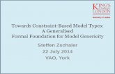 Towards Constraint-Based Model Types: A Generalised Formal Foundation for Model Genericity