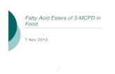 HK Fatty Acid Esters of 3 MCPD in Food 2012
