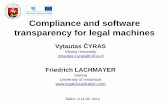 Compliance and Software Transparency for Legal Machines. Conference Baltic DB&IS 2014 presentation