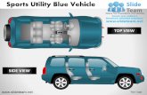 Sports utility blue vehicle side view powerpoint presentation templates.