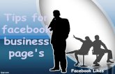 Tips for facebook business page's