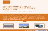 Sunshine Power Systems And Engg. Pvt. Ltd., Coimbatore, Solar Power Plants