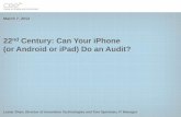 22nd Century: Can Your iPhone (or Android or iPad) Do an Audit? - Shen and Spielman
