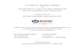 Kotak mahindra life insurance project report on recruitment and selection process
