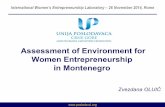 Assessment of Environment for Women Entrepreneurship  in Montenegro