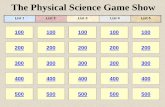 Physical science Game jeopardy